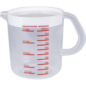 Decor Jug 1L Measuring Red with Lid & Non Slip Base