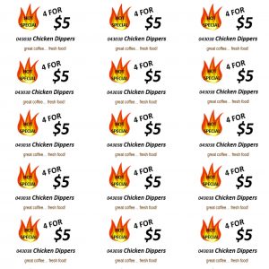 Freedom Labels Hot Special Chicken Dippers 043038
