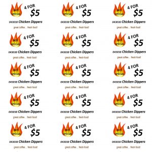 Freedom Labels Hot Special Chicken Dippers 043038