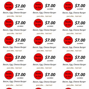 Freedom Labels RTE EDC Bacon Egg Cheese Burger 009023