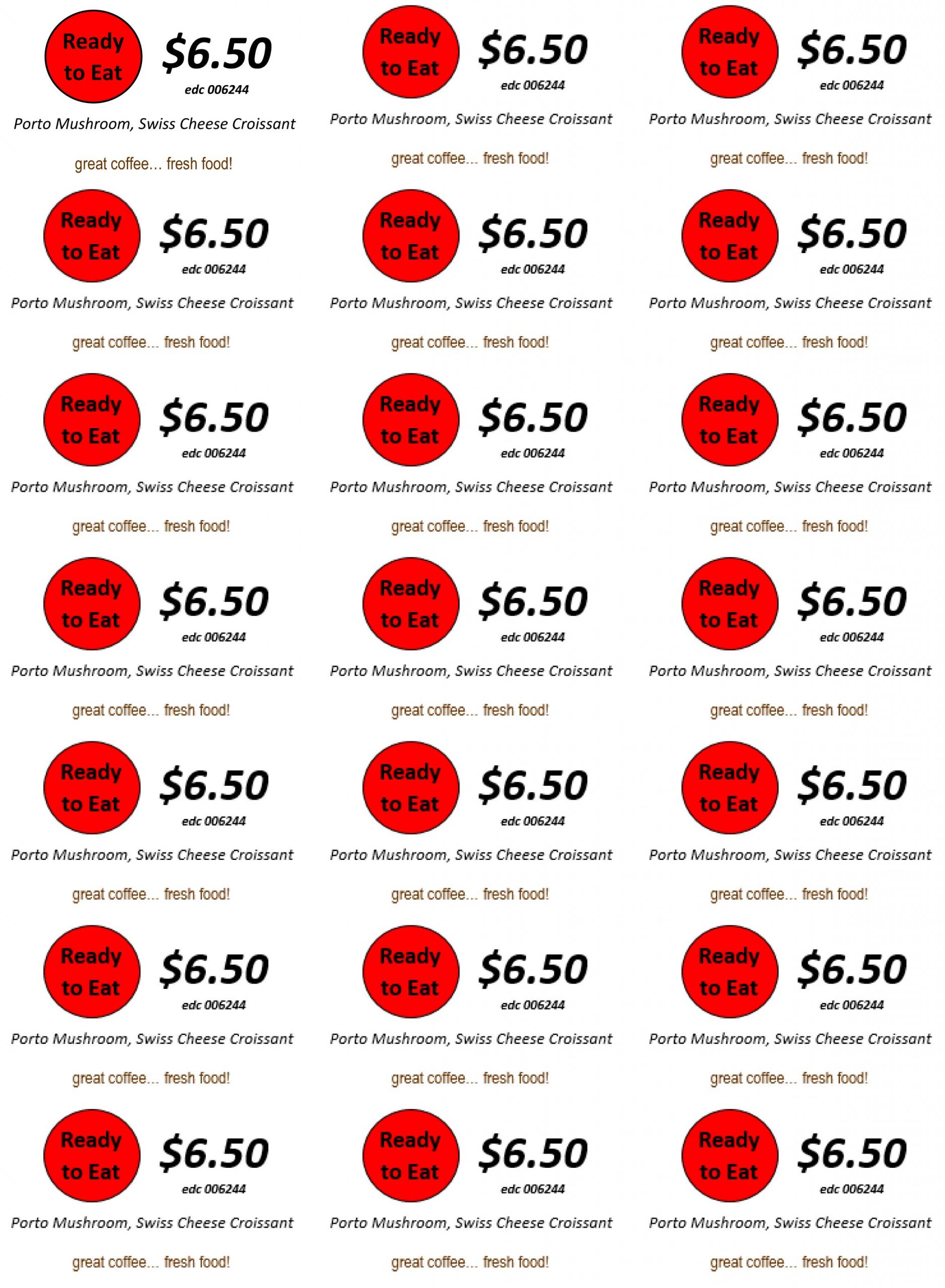 Freedom Labels Ready To Eat Porto Mushroom, Swiss Cheese Croissant 006244