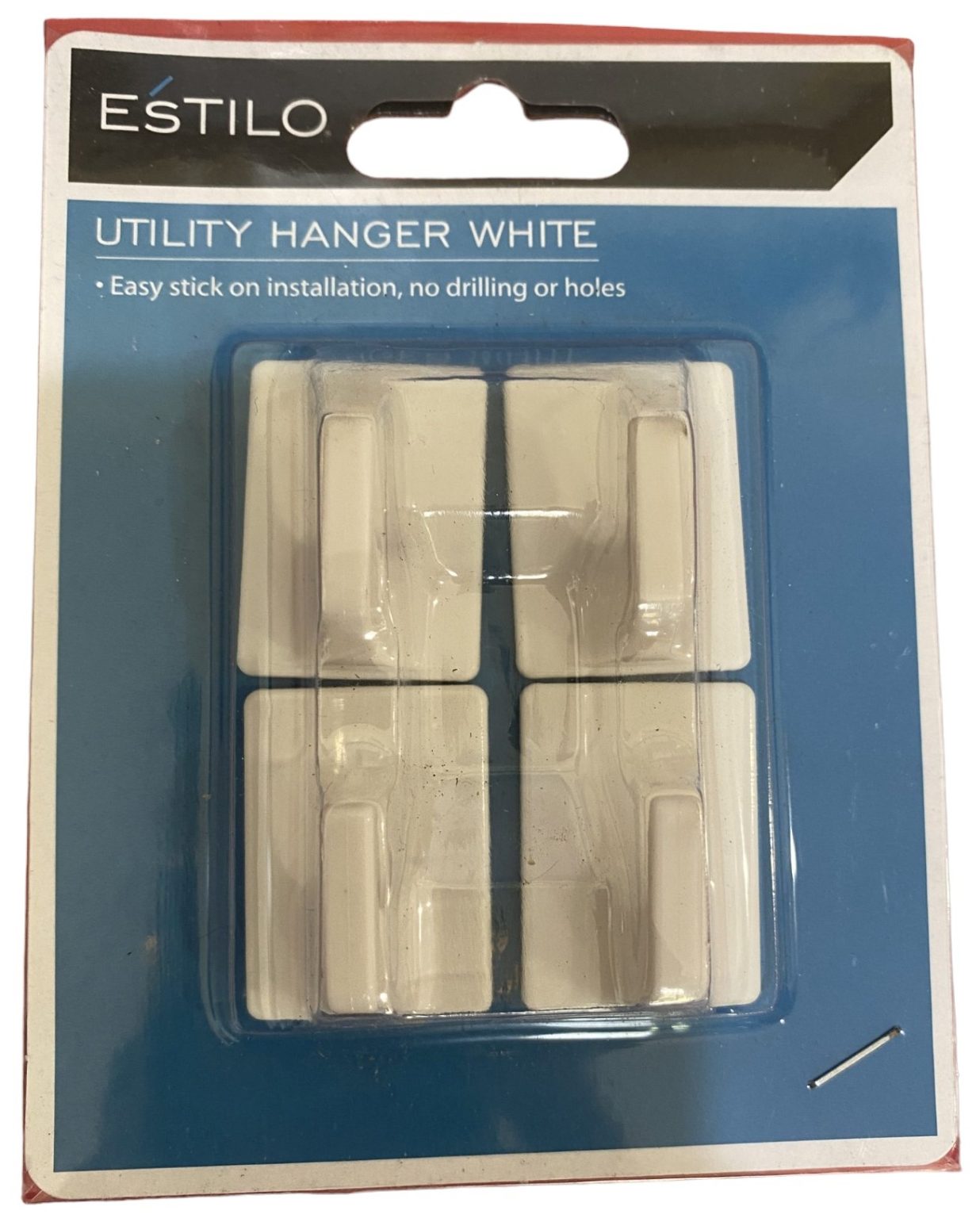 White Hooks Self Stick (pack 4) - KC Supplies